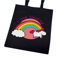 Super torba z długimi uszami i zamkiem - " I love unicorns ". 2