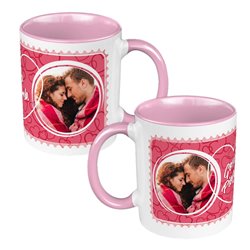 Kubek 330 ml kolorowy "Znaczek pocztowy ze zdjęciem dla zakochanych".