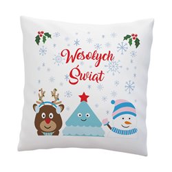 Super poduszka świąteczna z napisem "Wesołych świąt".