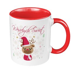 Kubek 330 ml kolorowy świąteczny "Łoś".