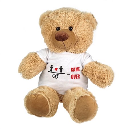 Maskotka miś duży z grafiką "Game over" - idealny dla młodej pary lub kochających się osób - ok. 55-60cm.