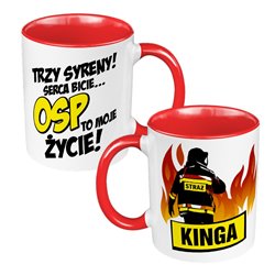 Kolorowy kubek 330 ml dla strażaka OSP- różne kolory.