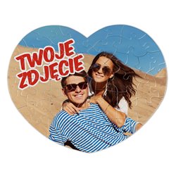 Foto puzzle serce ze zdjęciem 24 x 19cm (52 el.).