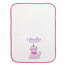 Kocyk z imieniem dla noworodka - Jednorożec.