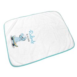 Kocyk z imieniem dla noworodka - Piesek na deskorolce. 2