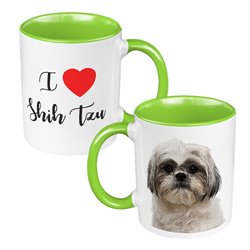 Kubek 330 ml kolorowy z grafiką dla miłośników psów Shitzu - wzór 1.