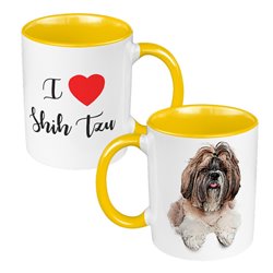 Kubek 330 ml kolorowy z grafiką dla miłośników psów Shitzu - wzór 2.