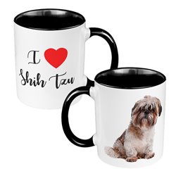 Kubek 330 ml kolorowy z grafiką dla miłośników psów Shitzu - wzór 3.