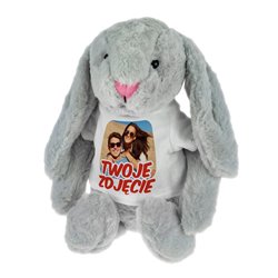 Królik z Twoim zdjęciem, tekstem, grafiką - maskotka ok. 39 cm - świetny prezent.. 2