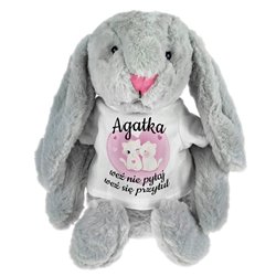 Królik "Weź nie pytaj, weź się przytul" - maskotka ok. 39 cm - podaj imię drugiej połówki.. 2