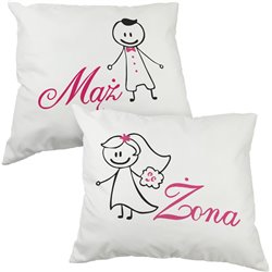 Zestaw poduszek dla pary "Mąż - Żona" - 60 x 50cm - wzór 2.