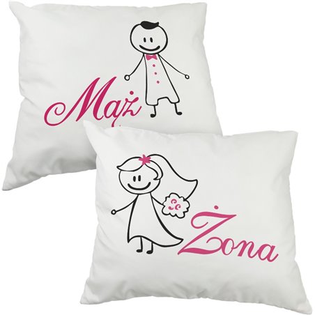 Zestaw poduszek dla pary "Mąż - Żona" - 60 x 50cm - wzór 2.