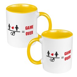 Zestaw kubków 330 ml kolorowe - dla nowożeńców lub zakochanych "Game Over". 2