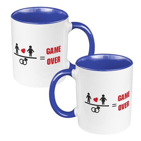 Zestaw kubków 330 ml kolorowe - dla nowożeńców lub zakochanych "Game Over".