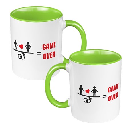 Zestaw kubków 330 ml kolorowe - dla nowożeńców lub zakochanych "Game Over".
