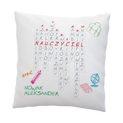 Super poduszka dla nauczyciela - krzyżówka - personalizacja.