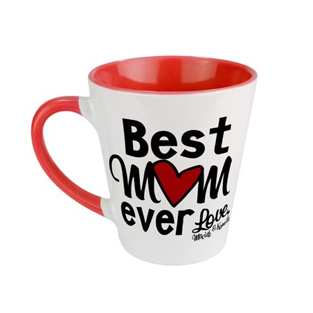 Zestaw - kubek latte z podkładką na kubek - "Best mum ever".