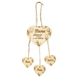 Zawieszka na ścianę - serce z grawerem dla mamy - personalizacja.
