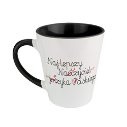 Śmieszny kubek latte specjalnie dla nauczyciela polskiego.