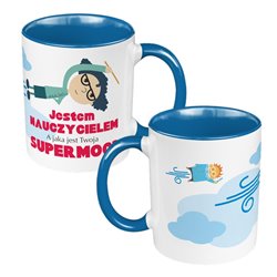 Kubek 330 ml  kolorowy " Jestem nauczycielem, a jaka jest Twoja supermoc?