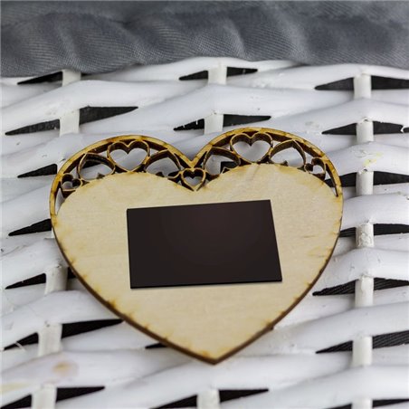 Magnes ażurowe serce na lodówkę - podziękowania dla gości.