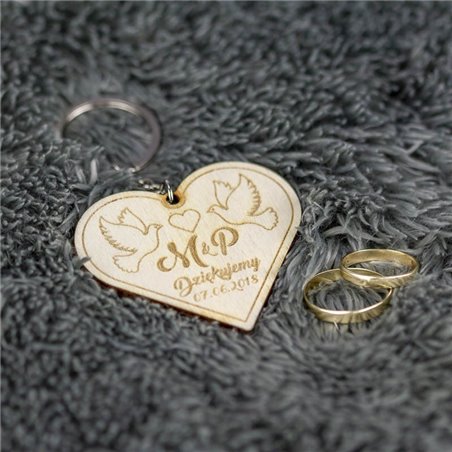 Brelok serce - podziękowania dla gości weselnych.