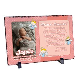 Foto granit (płyta granitowa) ze zdjęciem na chrzest, rozm. 20 x 30cm!!!