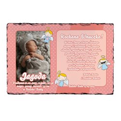 Foto granit (płyta granitowa) ze zdjęciem na chrzest, rozm. 20 x 30cm!!! 2