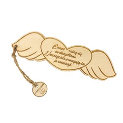 Zakładka do książki dla nauczyciela z pięknym mottem " Dzieci rodzą się ze skrzydłami, nauczyciela pozwalają je rozwinąć ".