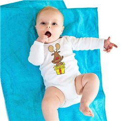 Body ze świątecznym reniferem w pudełku - krótki lub długi rękaw. 2