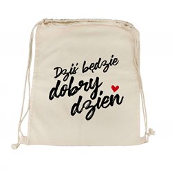 Worko-plecak eco ala lniany- "Dziś będzie dobry dzień". 2