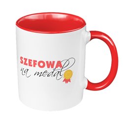 Kubek 330 ml kolorowy dla szefowej - szefowa na medal.