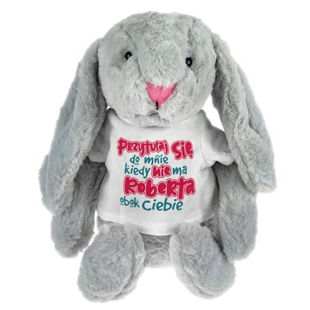 Królik "Przytulaj się do mnie kiedy...." - maskotka ok. 39 cm - podaj imię drugiej połówki..