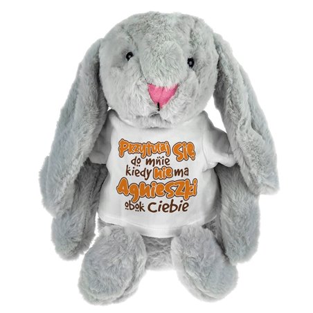 Królik "Przytulaj się do mnie kiedy...." - maskotka ok. 39 cm - podaj imię drugiej połówki..