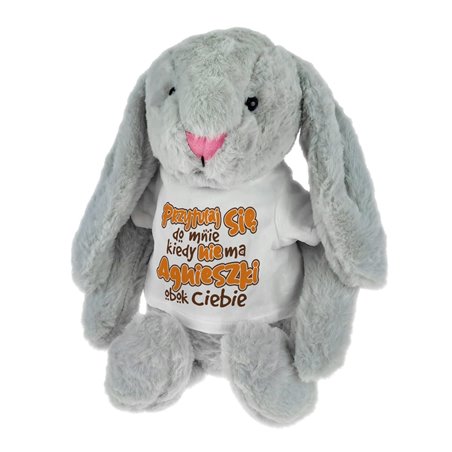 Królik "Przytulaj się do mnie kiedy...." - maskotka ok. 39 cm - podaj imię drugiej połówki..