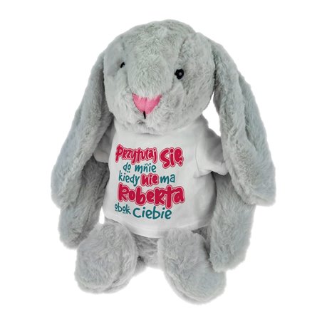 Królik "Przytulaj się do mnie kiedy...." - maskotka ok. 39 cm - podaj imię drugiej połówki..
