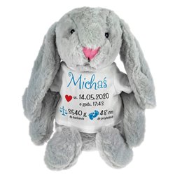 Królik z metryczką - maskotka ok. 39 cm - świetny prezent z okazji narodzin dziecka czy Chrztu Świętego... 2
