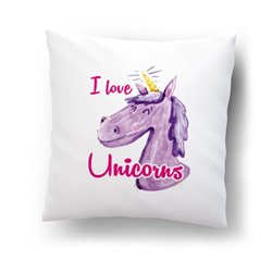 Poduszka dla miłośnika jednorożców - I love unicorns.
