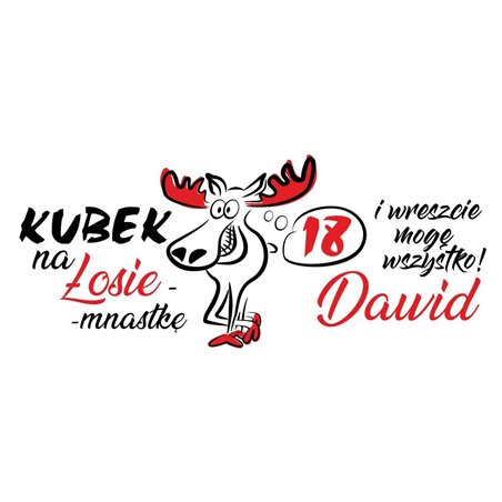 Kubek 330 ml kolorowy na osiemnastkę - I wreszcie mogę wszystko.