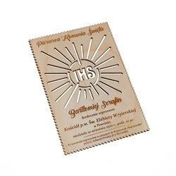 Zaproszenie na komunię świętą - grawerowane - wzór 1.