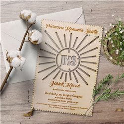 Zaproszenie na komunię świętą - grawerowane - wzór 1. 2