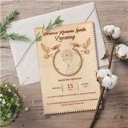 Zaproszenie na komunię świętą - grawerowane - wzór 2. 2