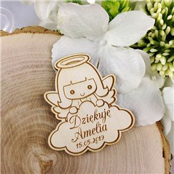 Drewniane magnesy na lodówkę - podziękowania dla gości - komunia - aniołek 2. 2
