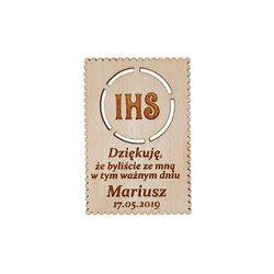 Drewniane magnesy na lodówkę - podziękowania dla gości - komunia - hostia.
