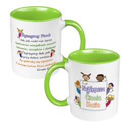 Kubek 330 ml kolorowy dla przedszkolanki - Najlepsza Ciocia Kasia.