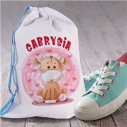 Worek dla przedszkolaka - Krówka - personalizowany - zmień imię. 2