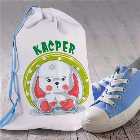 Worek dla przedszkolaka - Królik 1 - personalizowany - zmień imię.