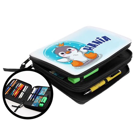 Duży piórnik dwukomorowy Pingwin.