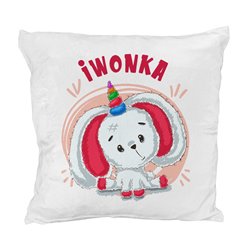 Pluszowa poduszka "Królik - jednorożec" - personalizacja - podaj imię.