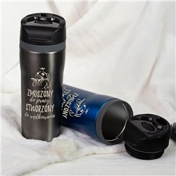 Kubek termiczny dla wędkarza - Zmuszony do pracy, stworzony do wędkowania - wzór 2. 2